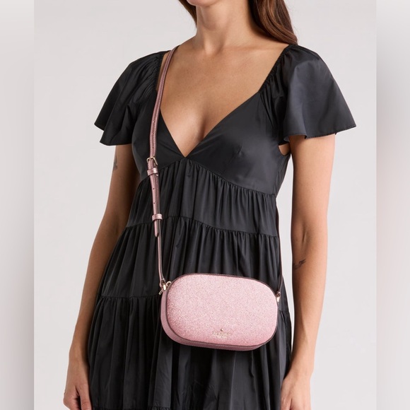 Kate Spade Pink Glimmer Oval Crossbody Camera Bag NWT - Picture 4 of 4